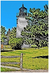 Plum Island Light Tower in Massachusetts -Digital Painting